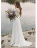 Long Sleeve Ivory Lace Chiffon Beach Wedding Dress Long Sleeve Ivory Lace Chiffon Beach Wedding Dress